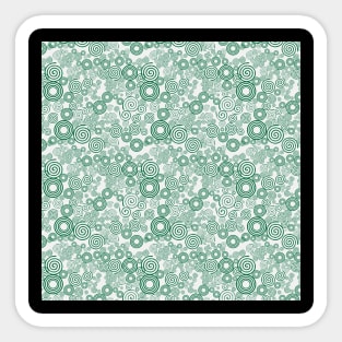 Green and Gray Spiral Pattern Sticker